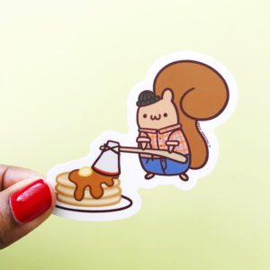 Pancake Squirrel Vinyl Sticker