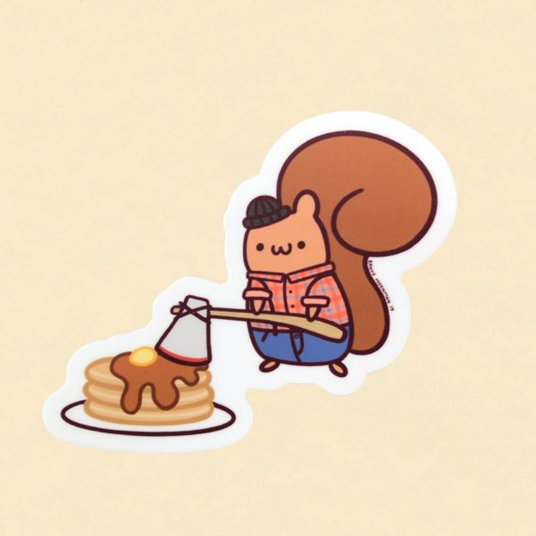 Pancake Squirrel Vinyl Sticker - Image 2