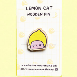 Lemon Cat Wooden Pin