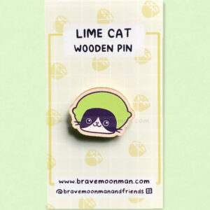Lime Cat Wooden Pin
