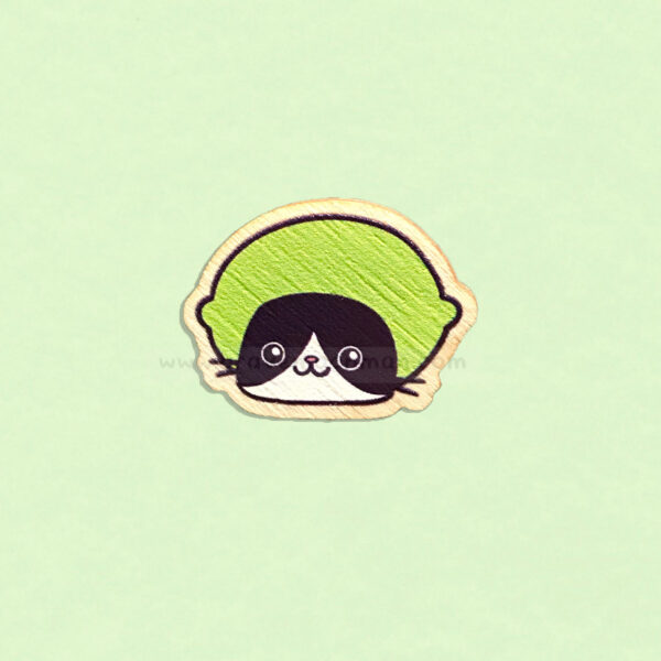Lime Cat Wooden Pin - Image 3