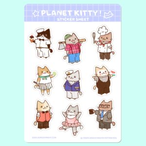 Planet Kitty Sticker Sheet #2