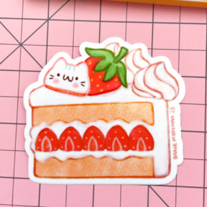 Strawberry Cake Vinyl Sticker