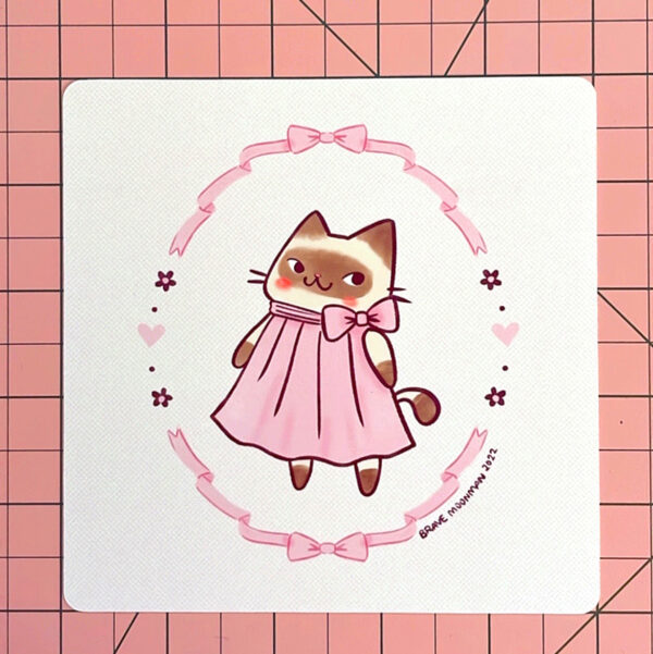 Bow Cat Art Print - Image 3