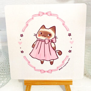 Bow Cat Art Print
