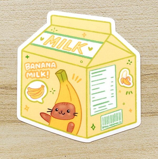 Banana Milk Vinyl Sticker - Image 3