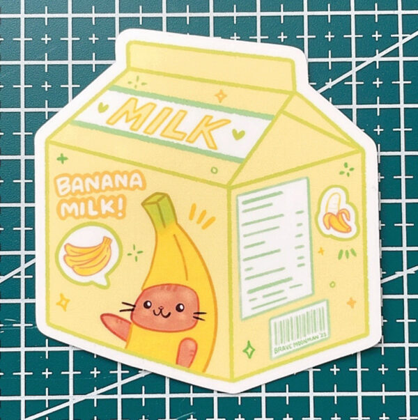 Banana Milk Vinyl Sticker - Image 4