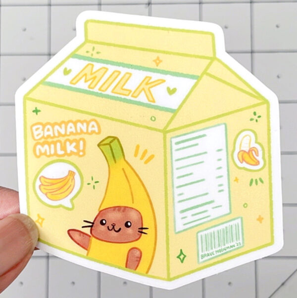 Banana Milk Vinyl Sticker - Image 2