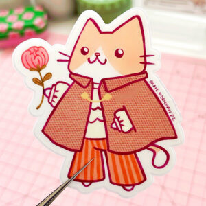 Sensitive Cat in a Cape Vinyl Sticker