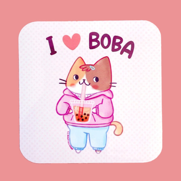 I Love Boba Vinyl Sticker