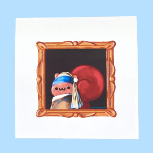 Squirrel With a Pearl Earring Art Print