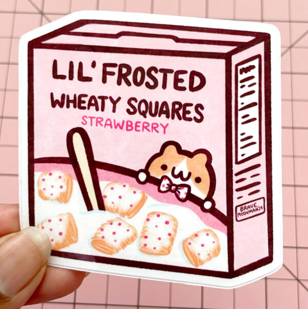 Strawberry Shredded Wheat Cereal Vinyl Sticker