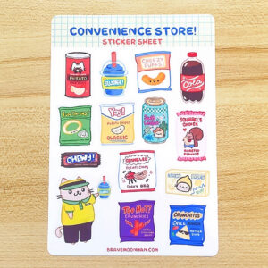 Convenience Store Snacks Sticker Sheet #1