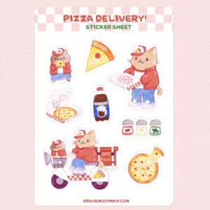 Pizza Delivery Sticker Sheet
