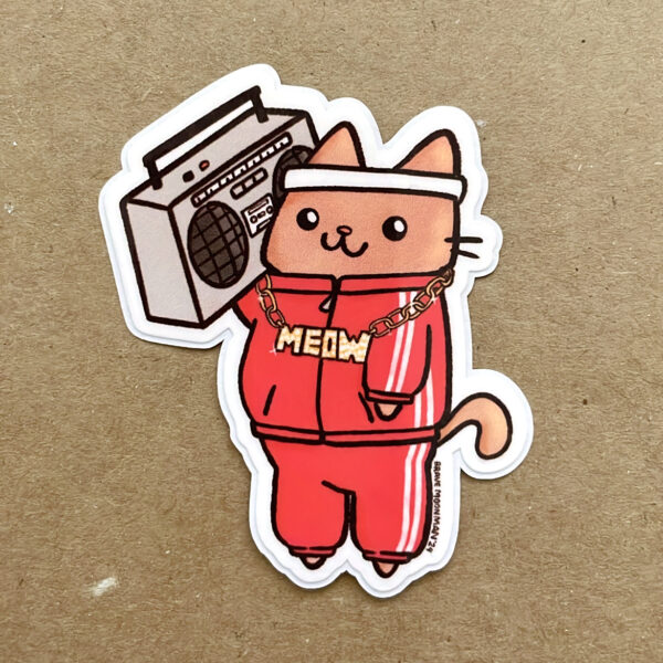 Break Dance Cat Vinyl Sticker - Image 3