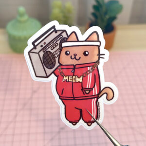 Break Dance Cat Vinyl Sticker