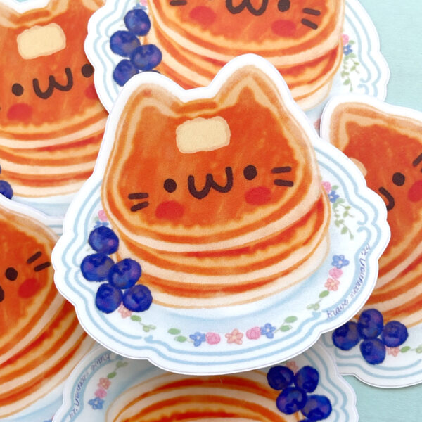 Cat Pancakes Vinyl Sticker - Image 4