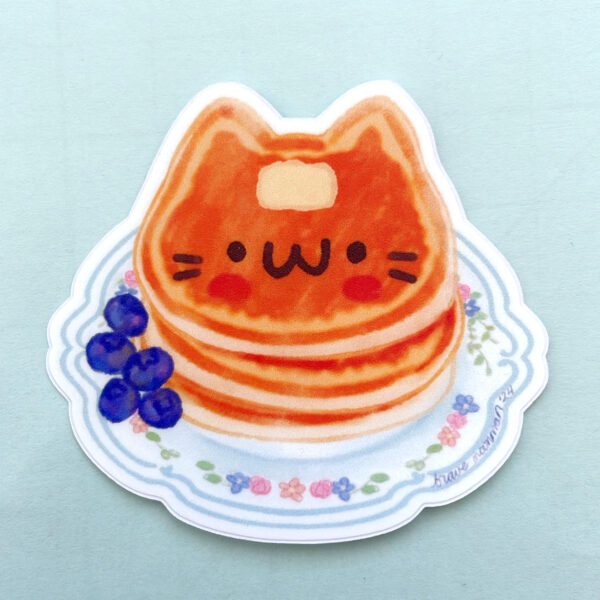 Cat Pancakes Vinyl Sticker - Image 3