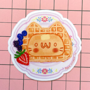Cat Waffle Vinyl Sticker