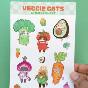 Veggie Cats Vinyl Sticker Sheet