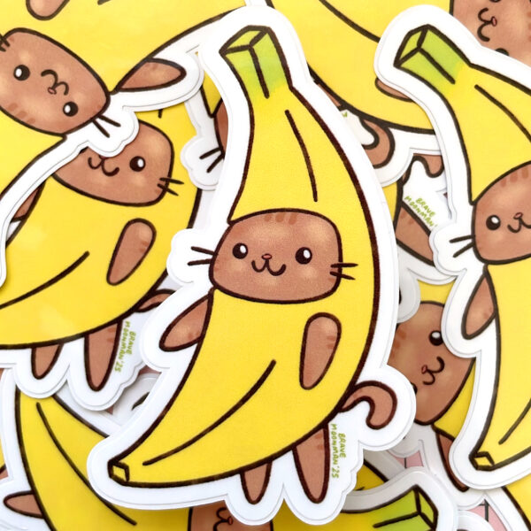Banana Cat Vinyl Sticker - Image 2