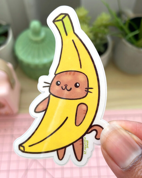 Banana Cat Vinyl Sticker - Image 3
