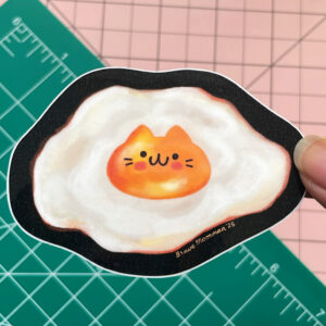 Cat Fried Egg Vinyl Sticker
