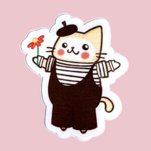 Mime Cat Vinyl Sticker