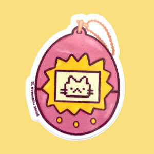 Virtual Pet Cat Vinyl Sticker - Pink