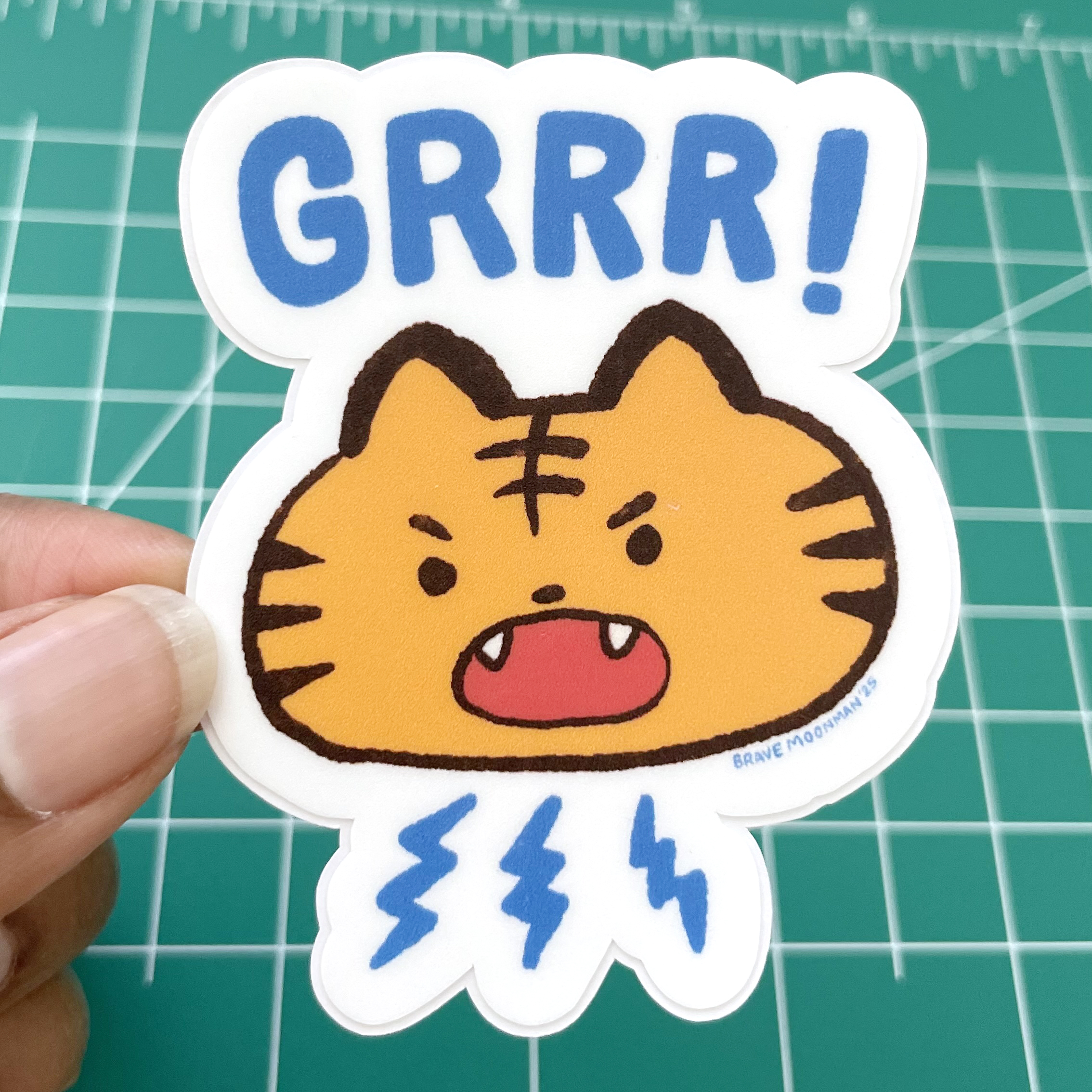Growling Tiger Vinyl Sticker