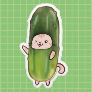 Pickle Cat Vinyl Sticker