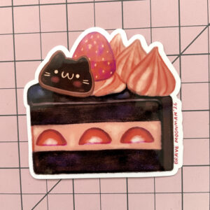 Strawberry Chocolate Cake Vinyl Sticker